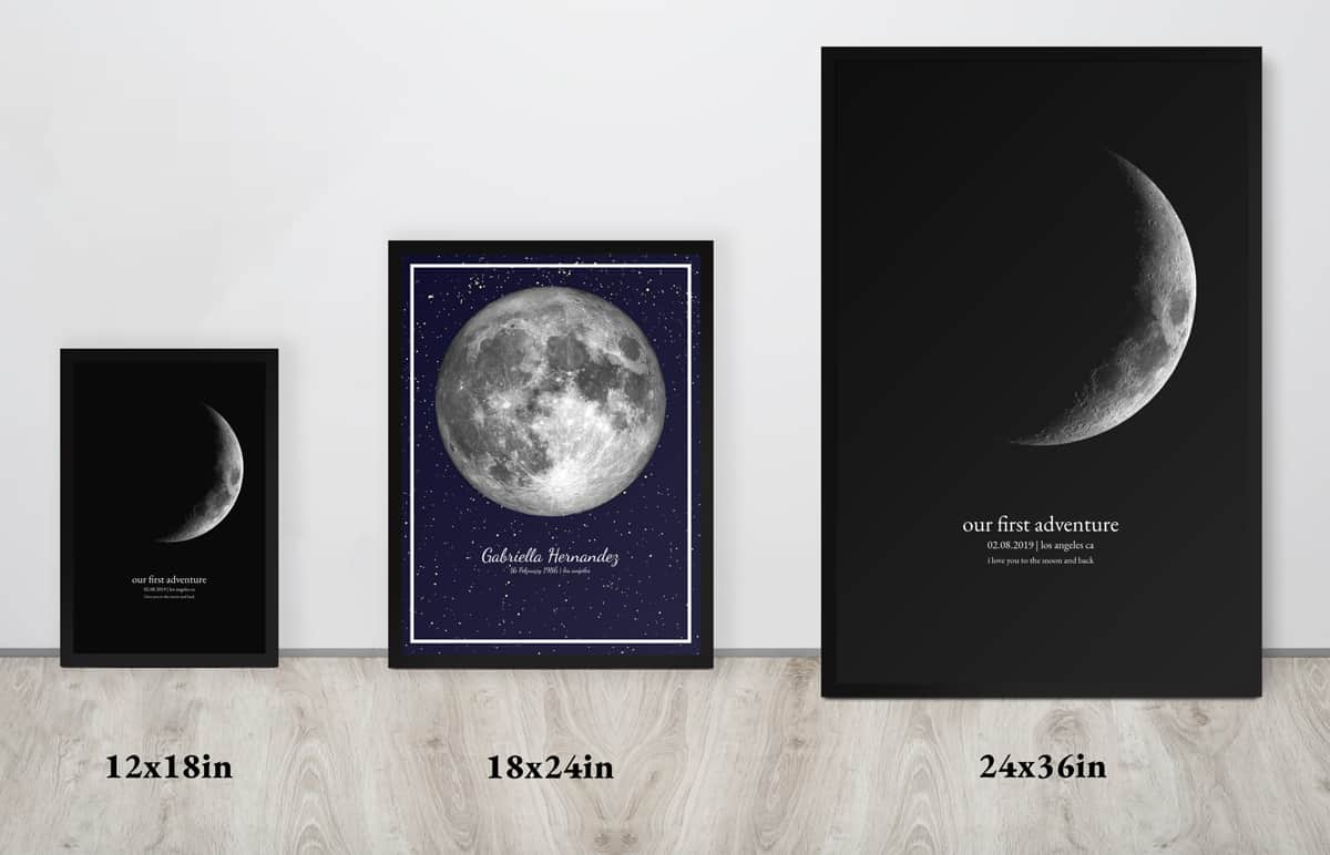 Personalized moon phase print, Keepsake gift, Moon by date wall art,  Wedding gift, Moon Phase gift, : : Handmade Products