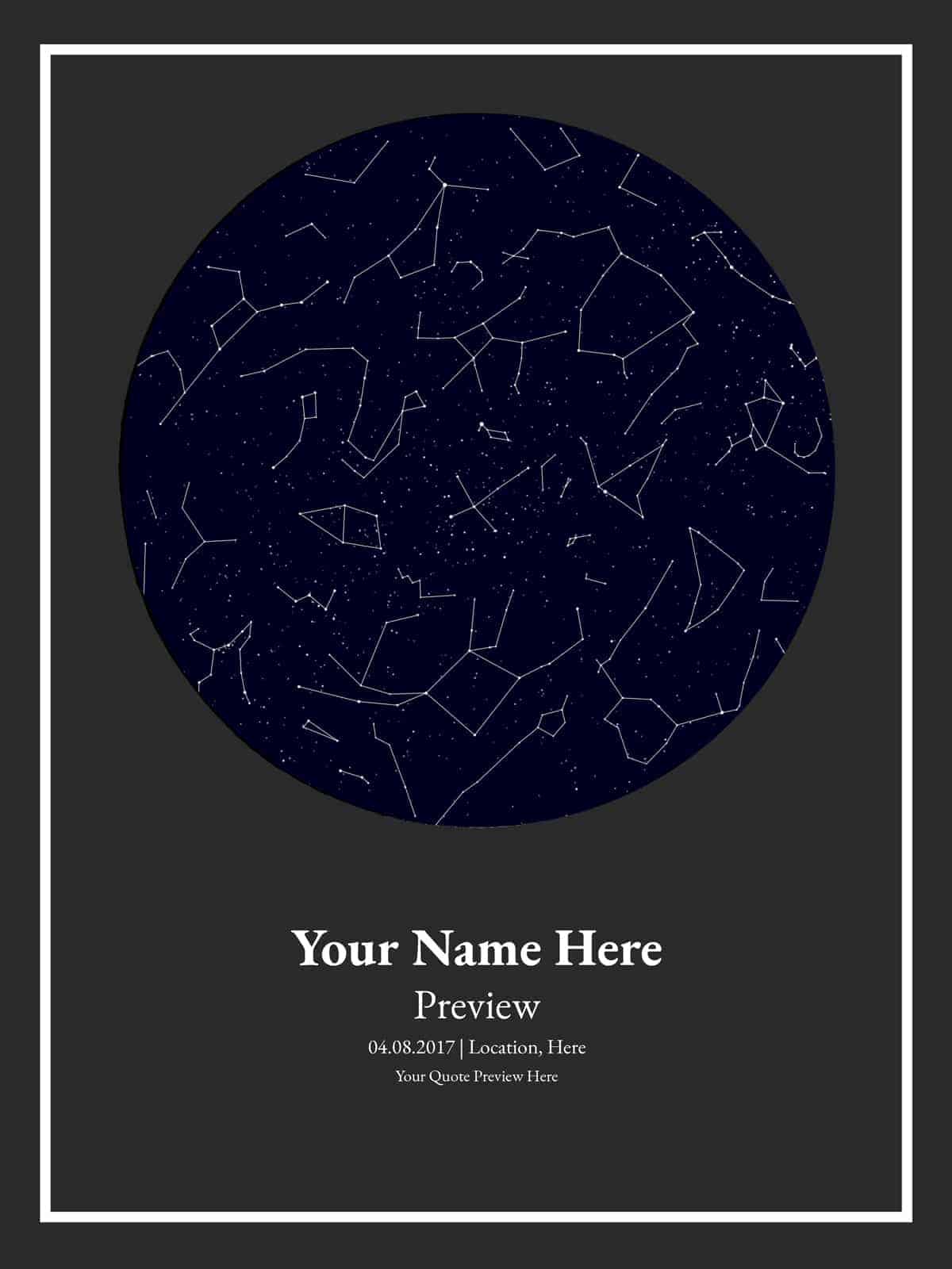 Custom and Personalized Star Map Poster Print - https://themoonjoy.com