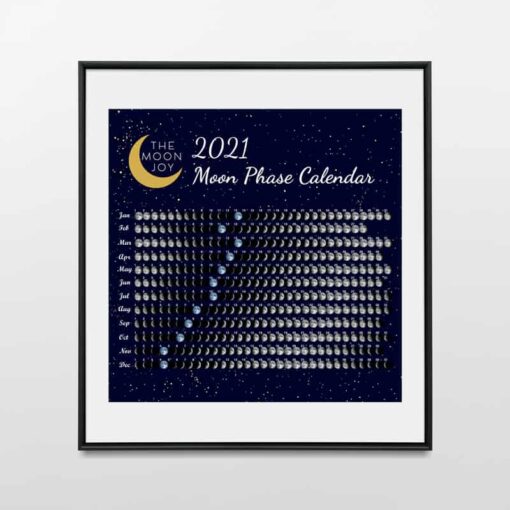 2021 Moon Phase Calendar Poster Print